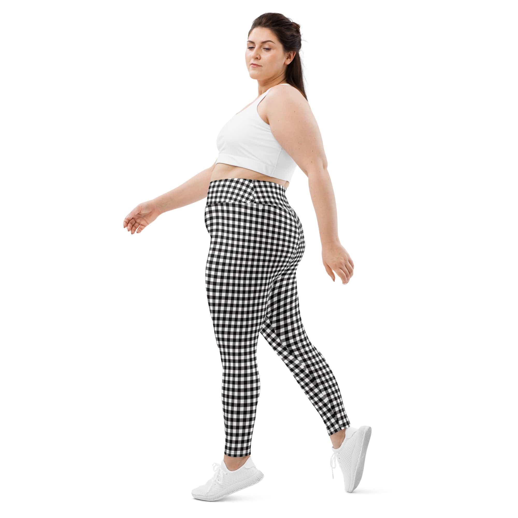 Black & White Gingham Plus Size Leggings