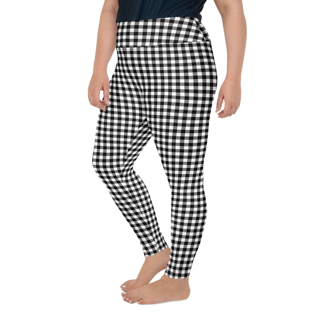 Black & White Gingham Plus Size Leggings