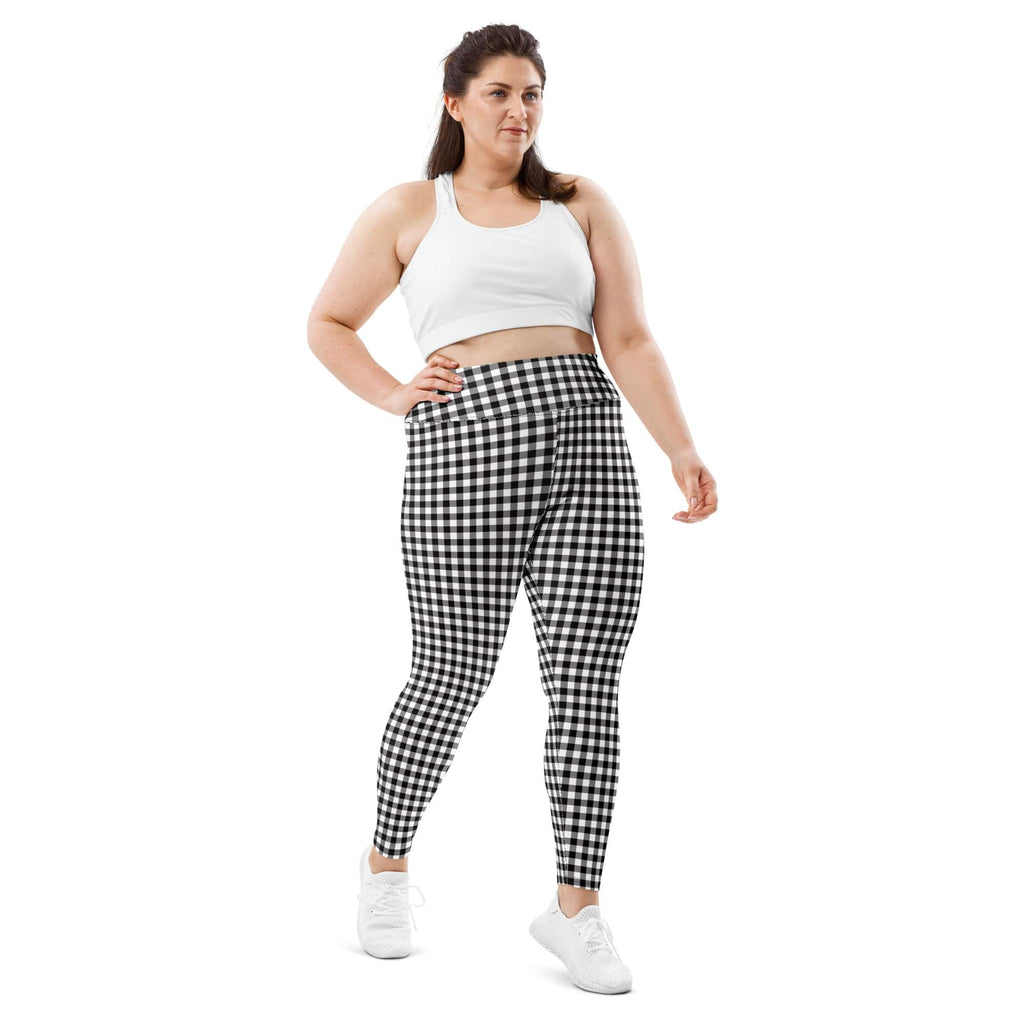 Black & White Gingham Plus Size Leggings