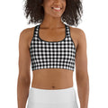 Black & White Gingham Sports Bra