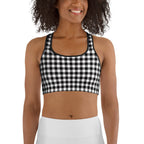 Black & White Gingham Sports Bra