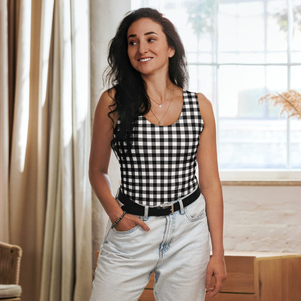 Black & White Gingham Tank Top