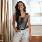 Black & White Gingham Tank Top