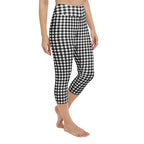 Black & White Gingham Yoga Capris