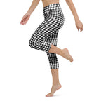 Black & White Gingham Yoga Capris