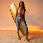 Black & White Gingham Yoga Capris