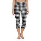 Black & White Gingham Yoga Capris