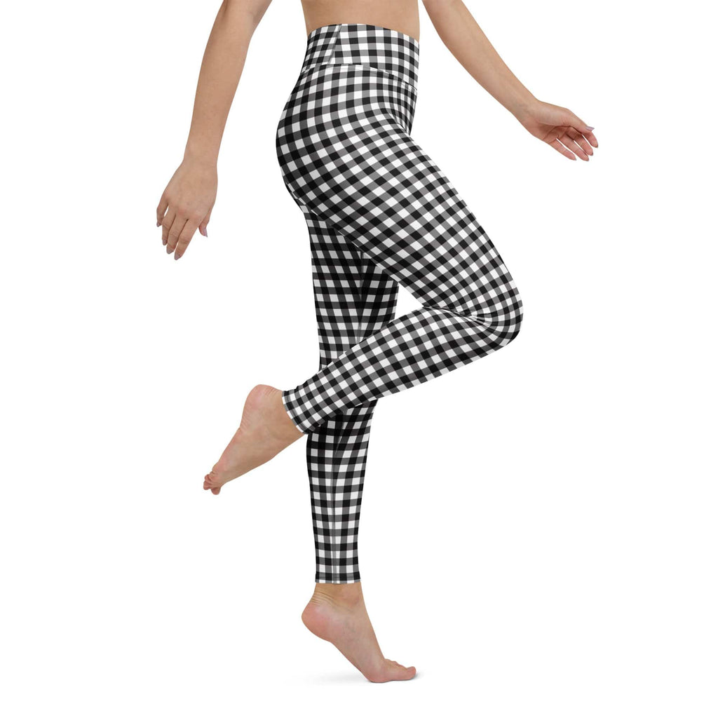 Black & White Gingham Yoga Leggings