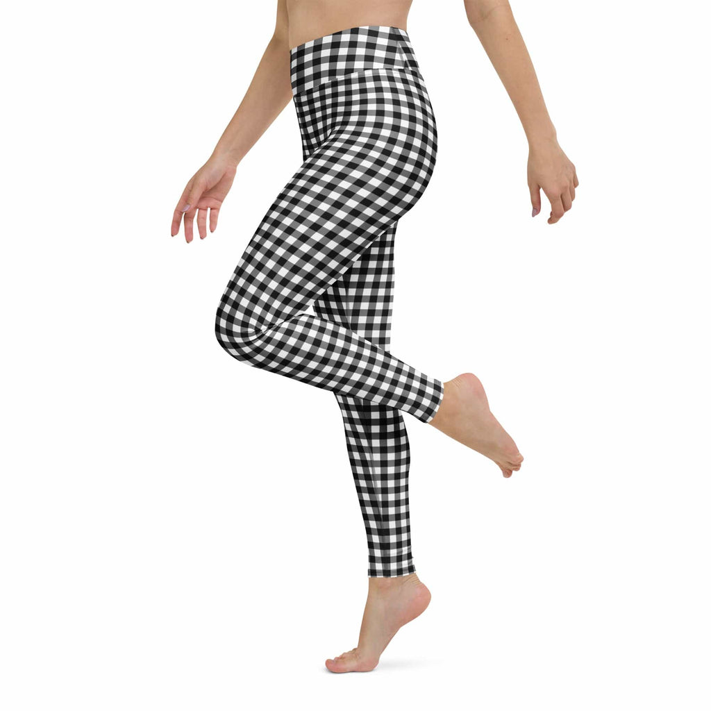 Black & White Gingham Yoga Leggings