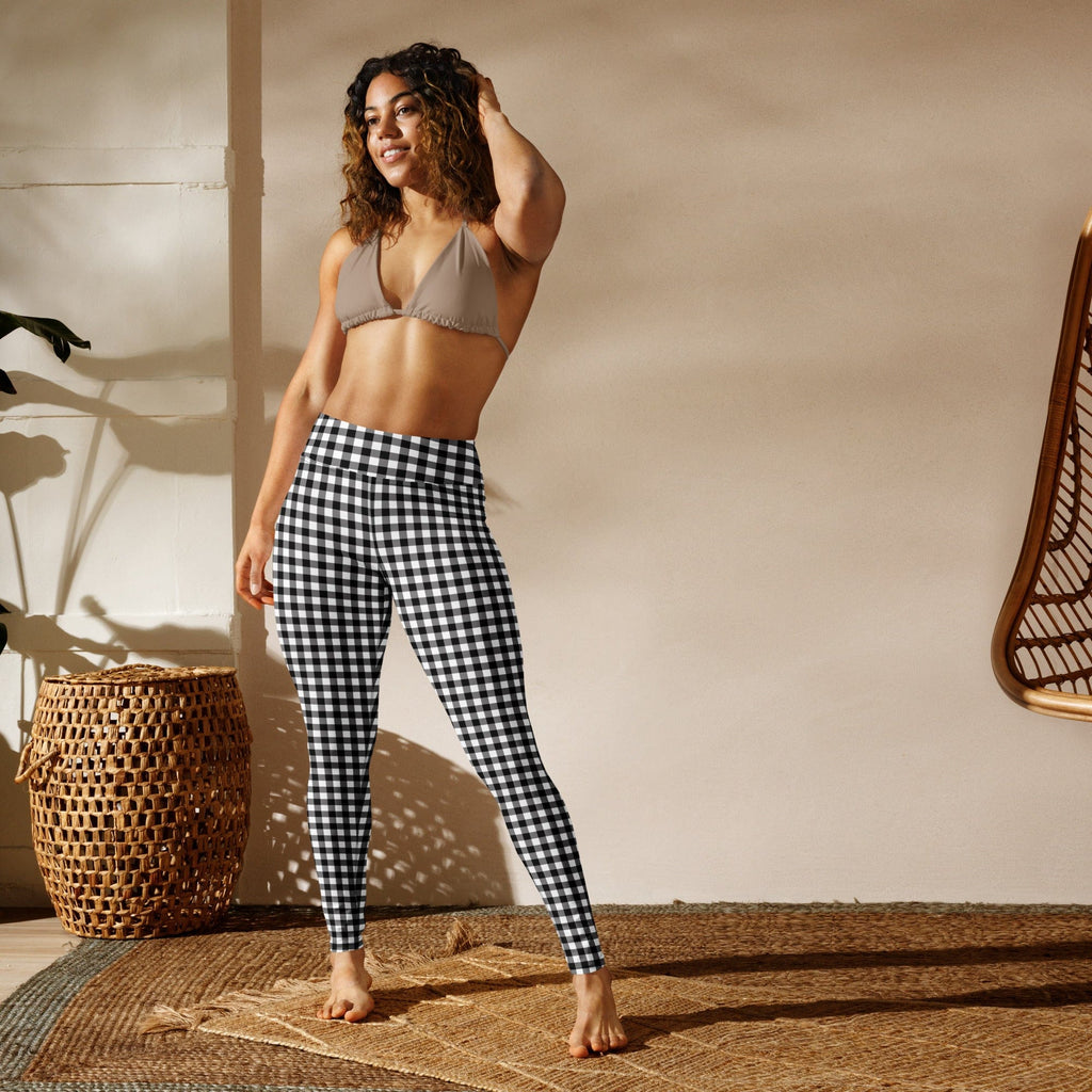 Black & White Gingham Yoga Leggings