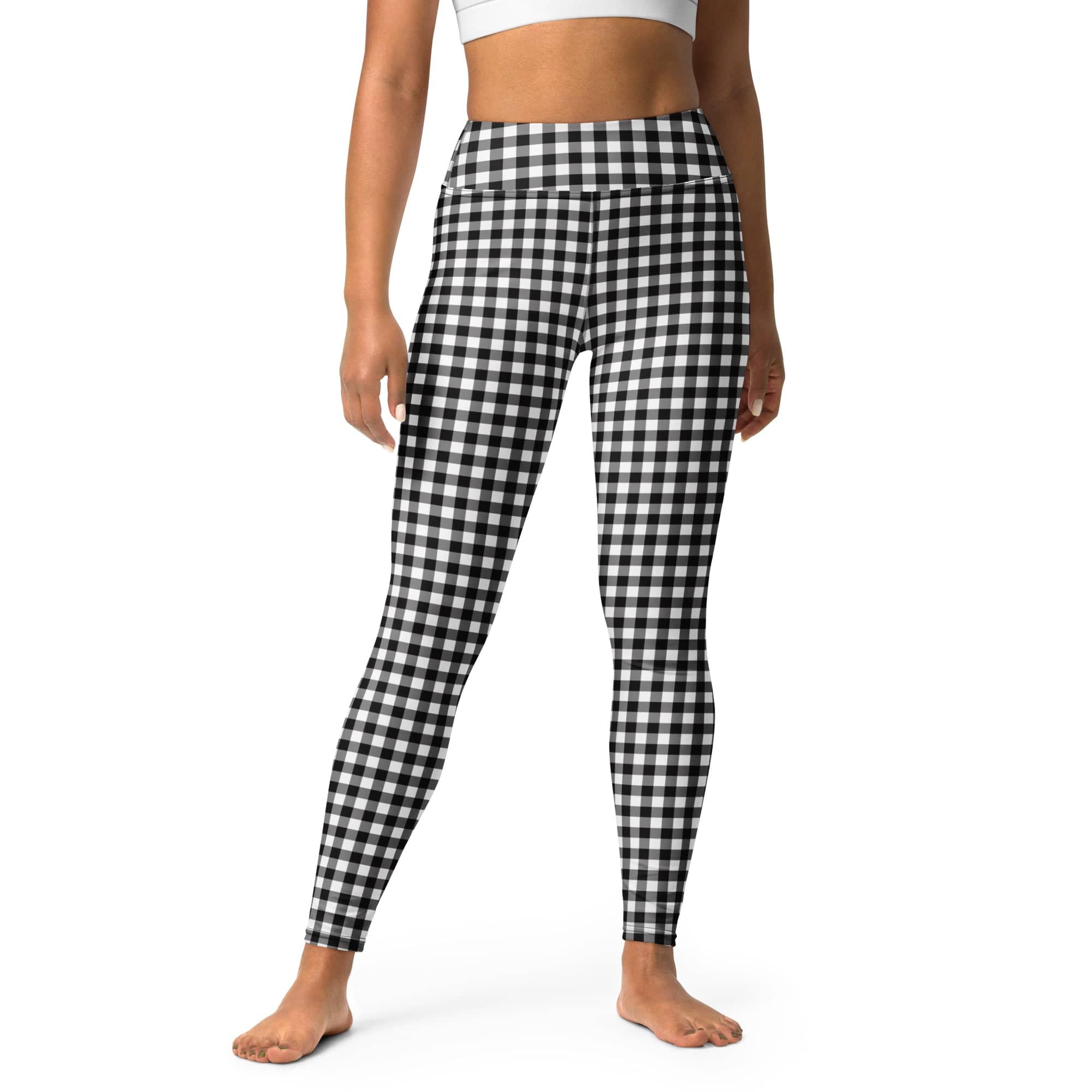Black & White Gingham Yoga Leggings