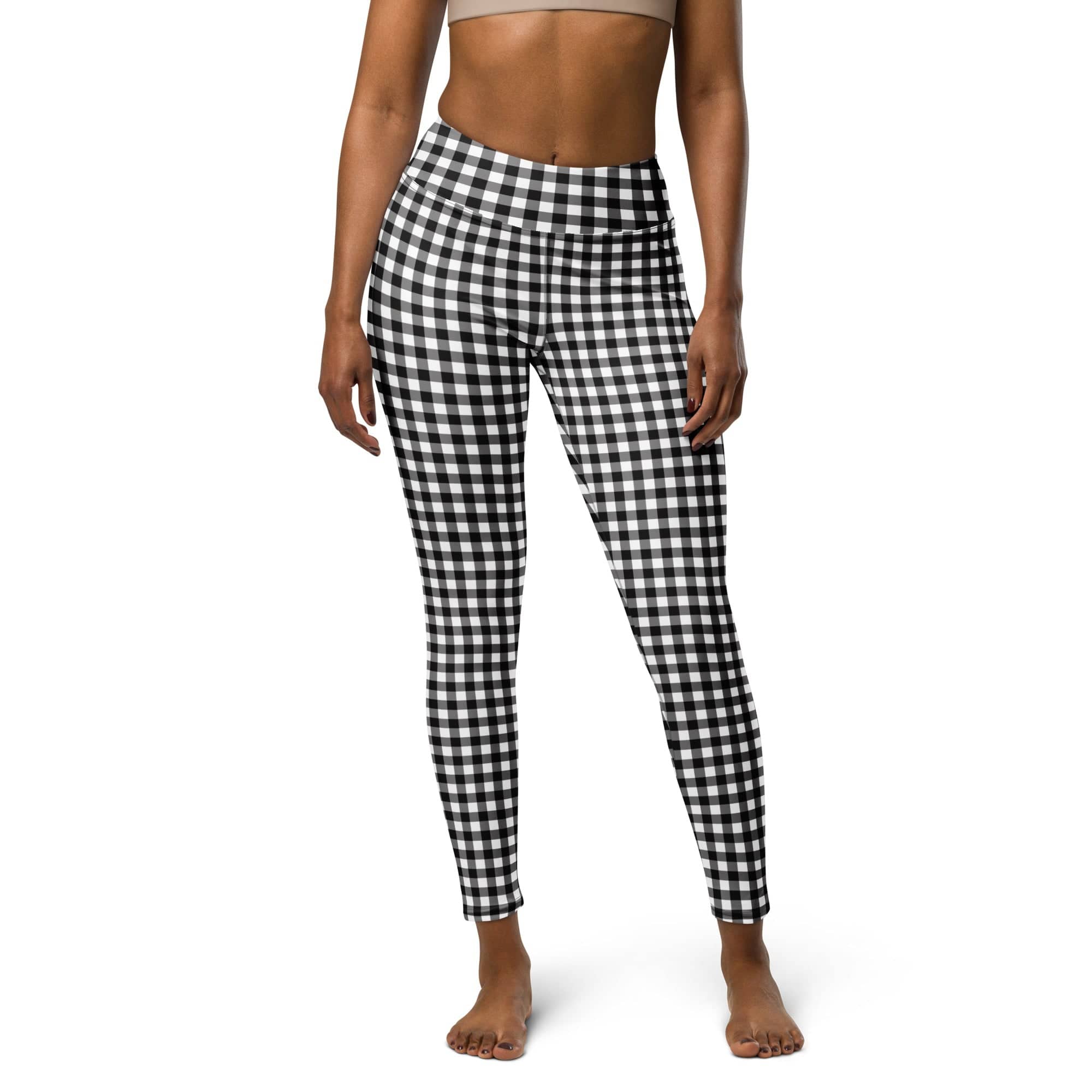 Black & White Gingham Yoga Leggings