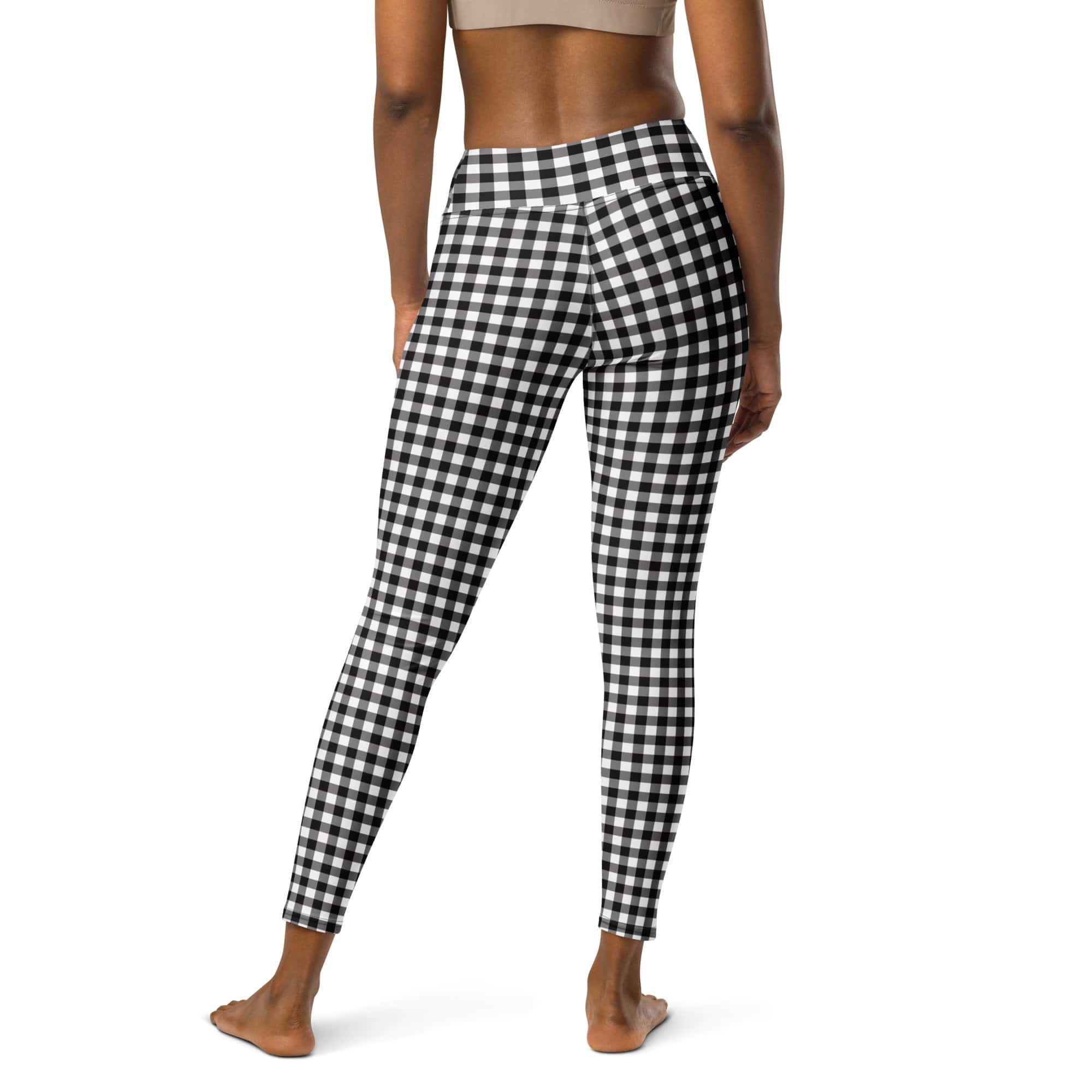 Black & White Gingham Yoga Leggings