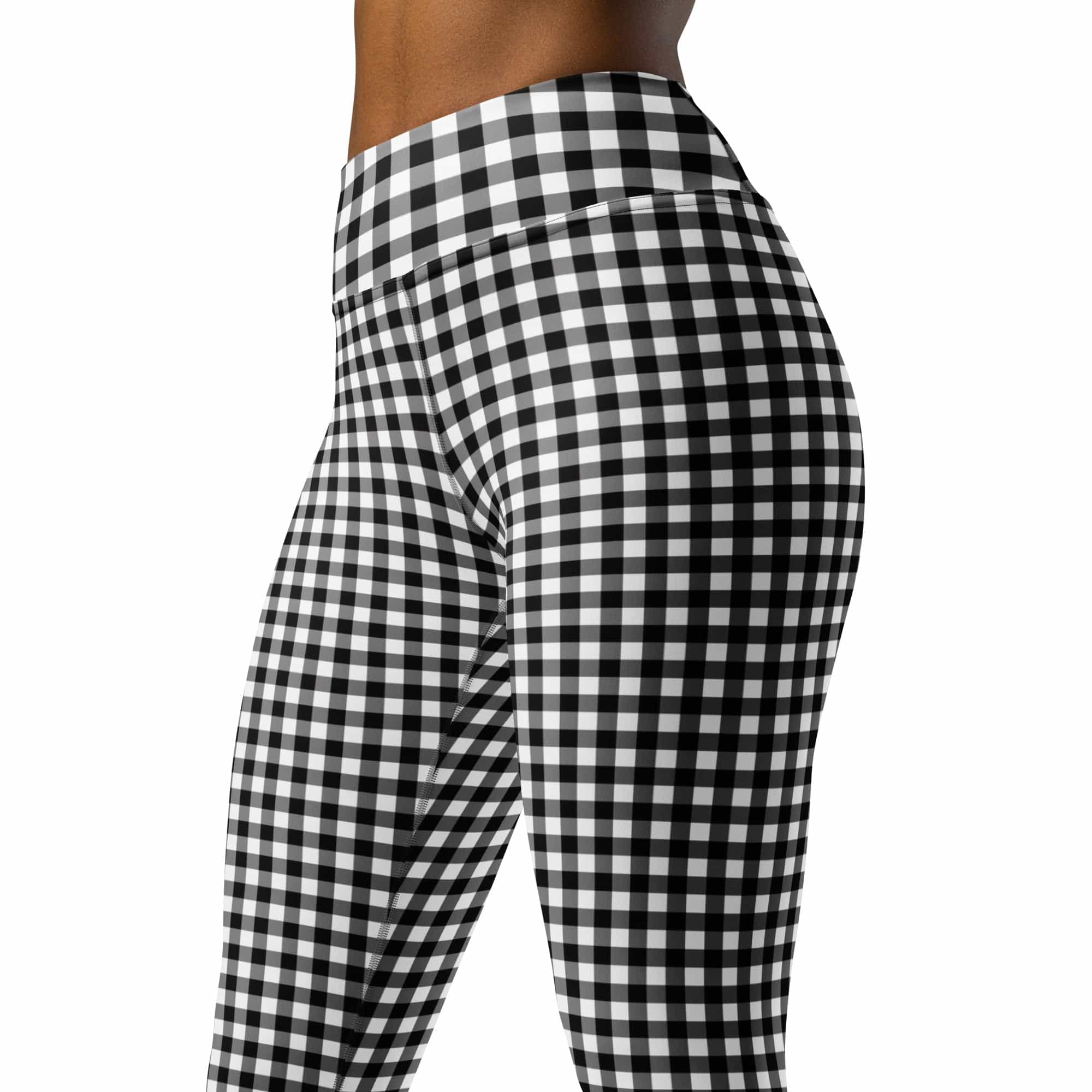 Black & White Gingham Yoga Leggings
