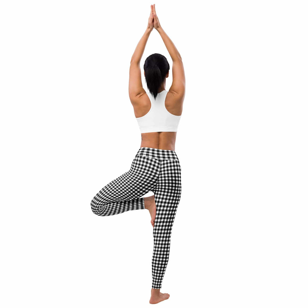 Black & White Gingham Yoga Leggings