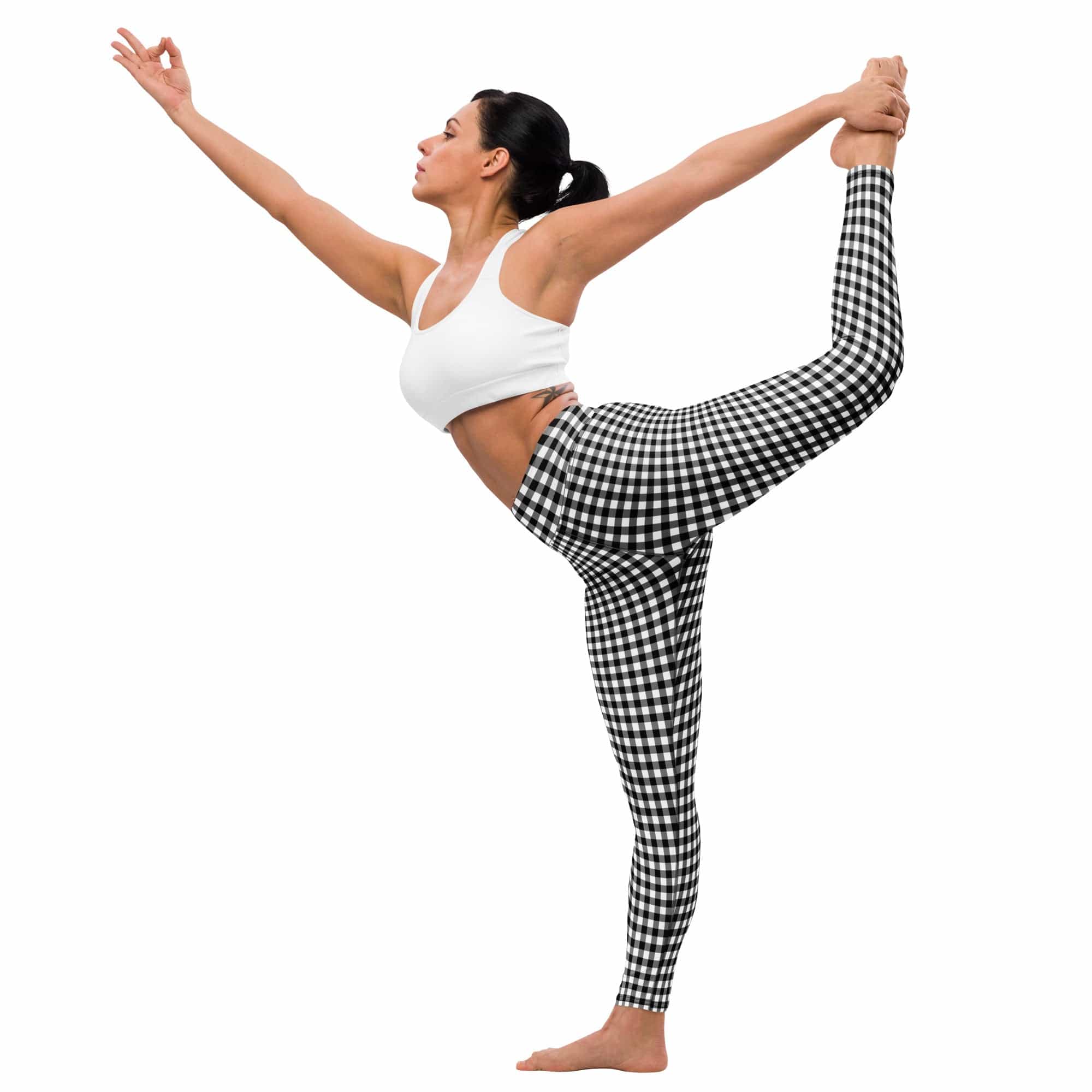 Black & White Gingham Yoga Leggings