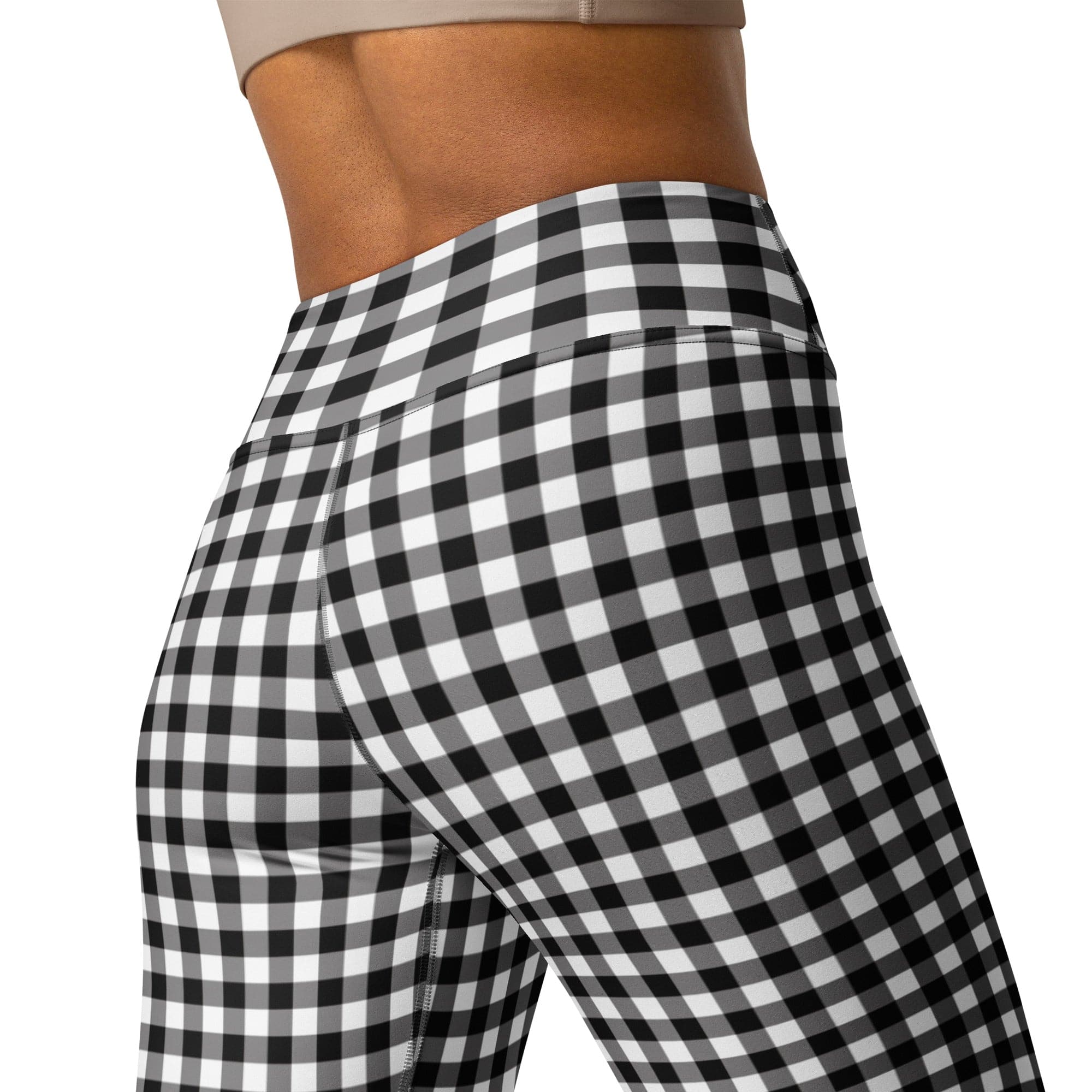 Black & White Gingham Yoga Leggings