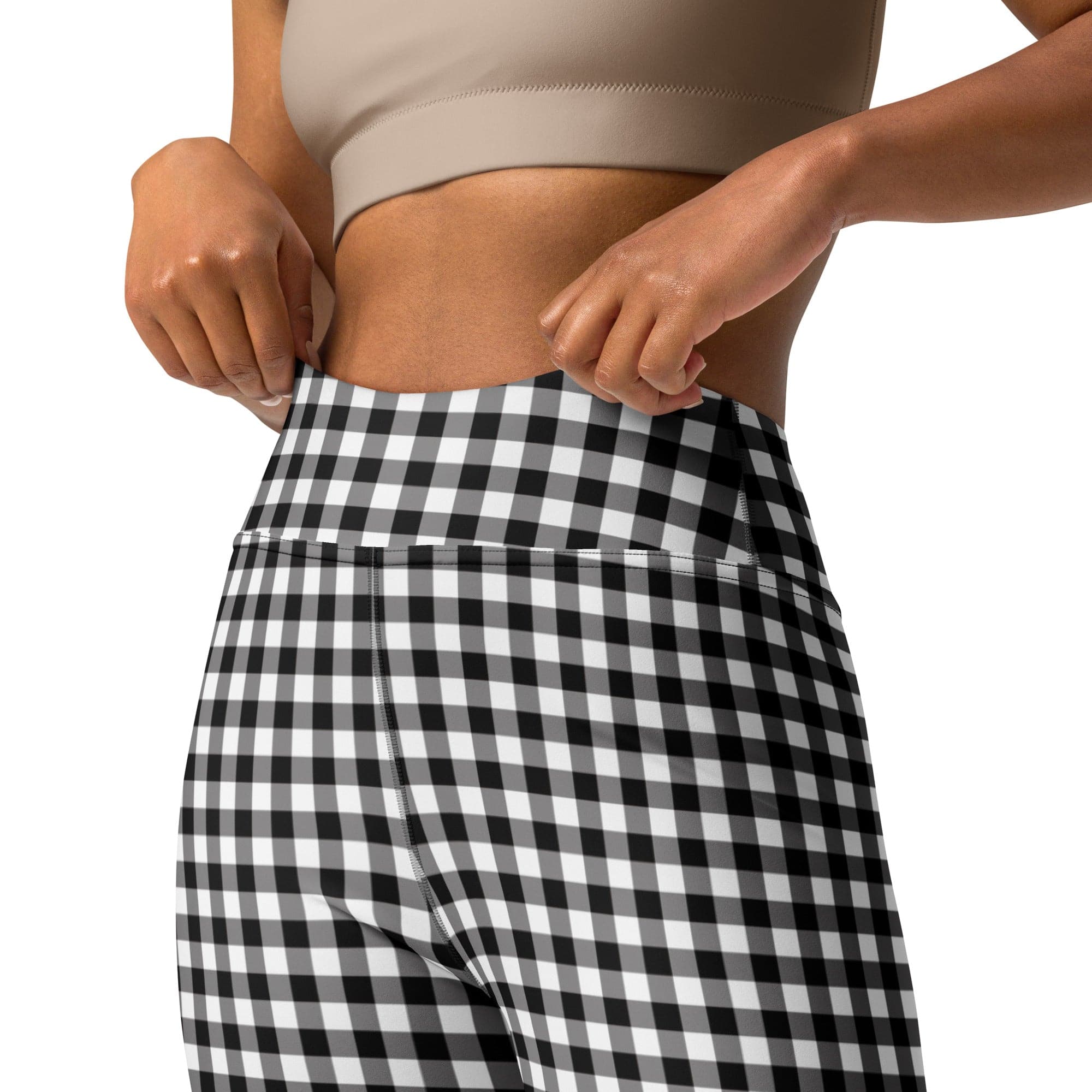 Black & White Gingham Yoga Leggings