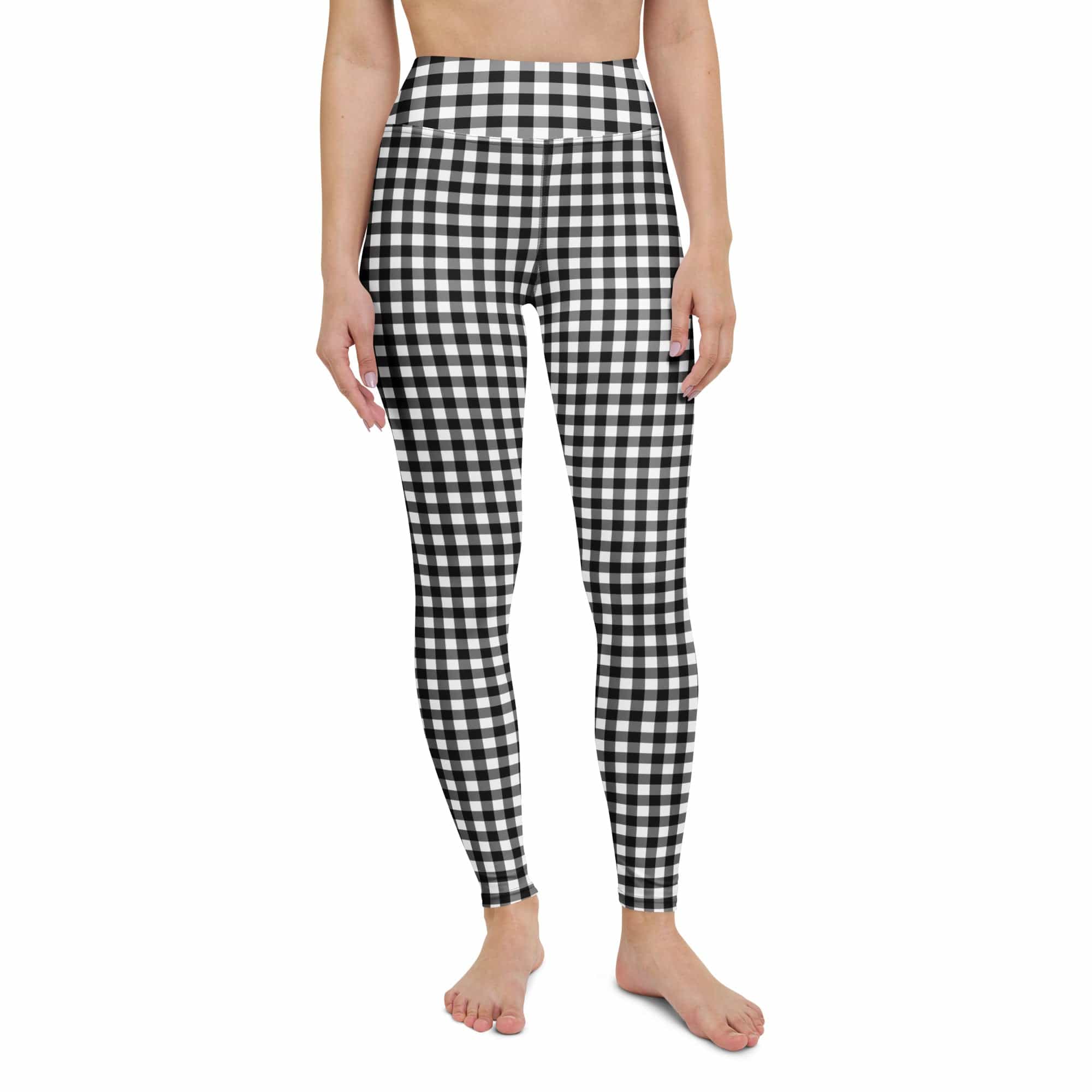 Black & White Gingham Yoga Leggings