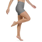 Black & White Gingham Yoga Shorts