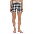 Black & White Gingham Yoga Shorts