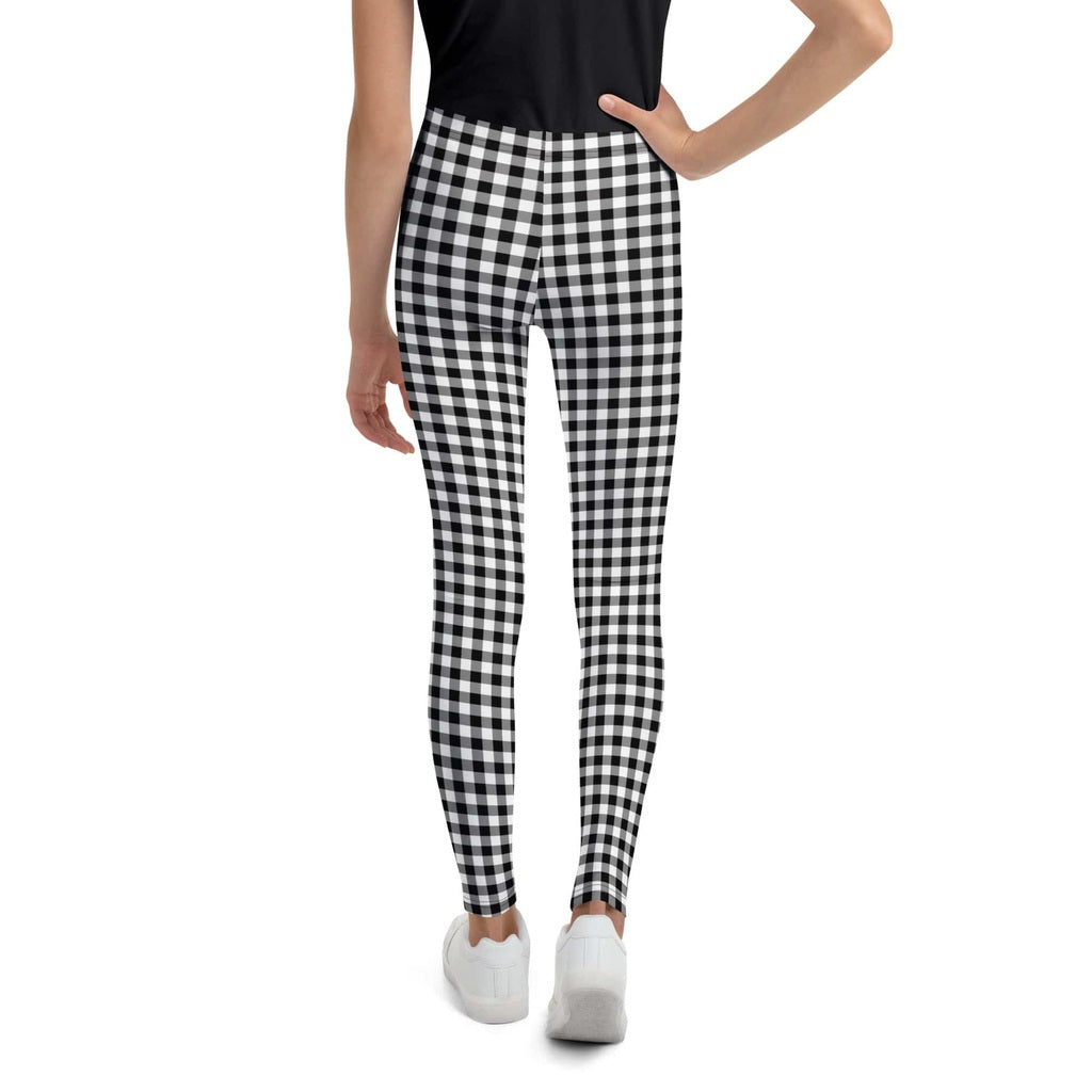 Black & White Gingham Youth Leggings