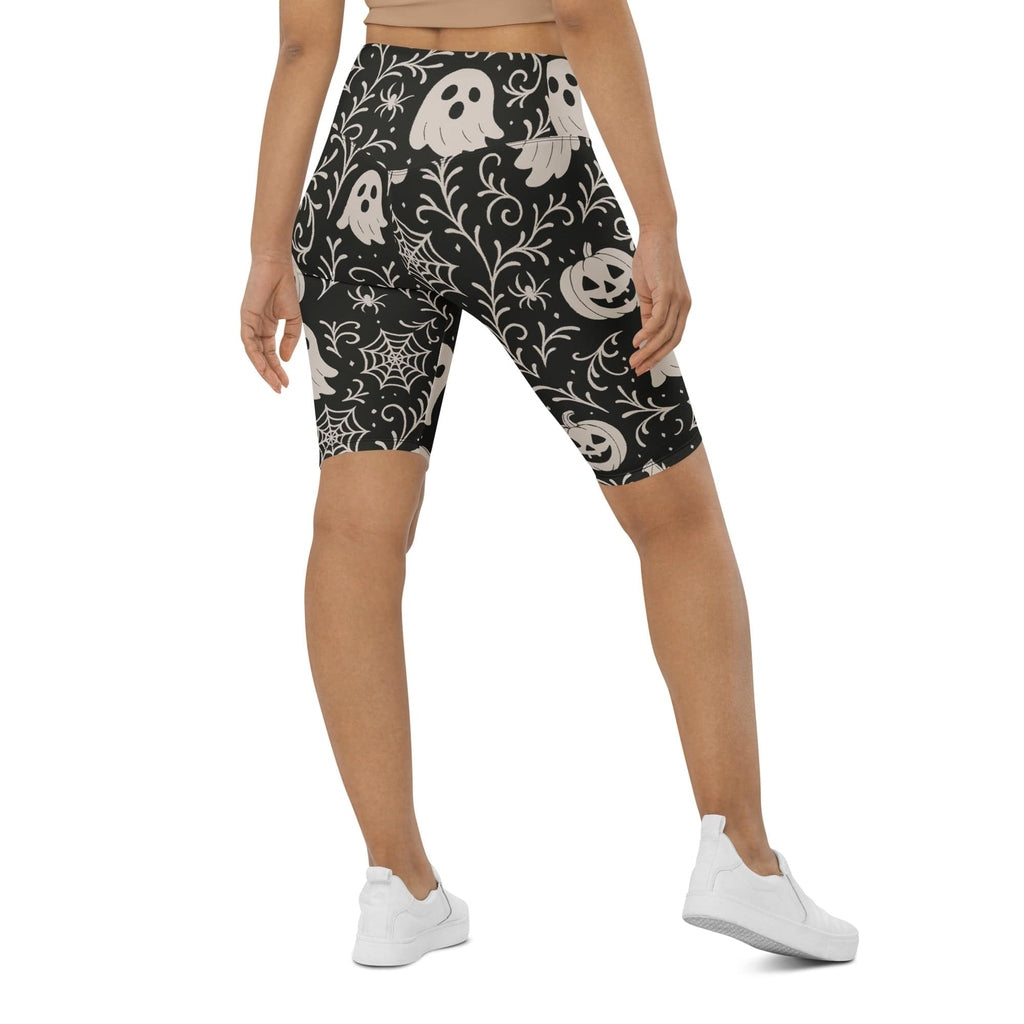 Black & White Halloween Biker Shorts