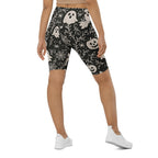 Black & White Halloween Biker Shorts