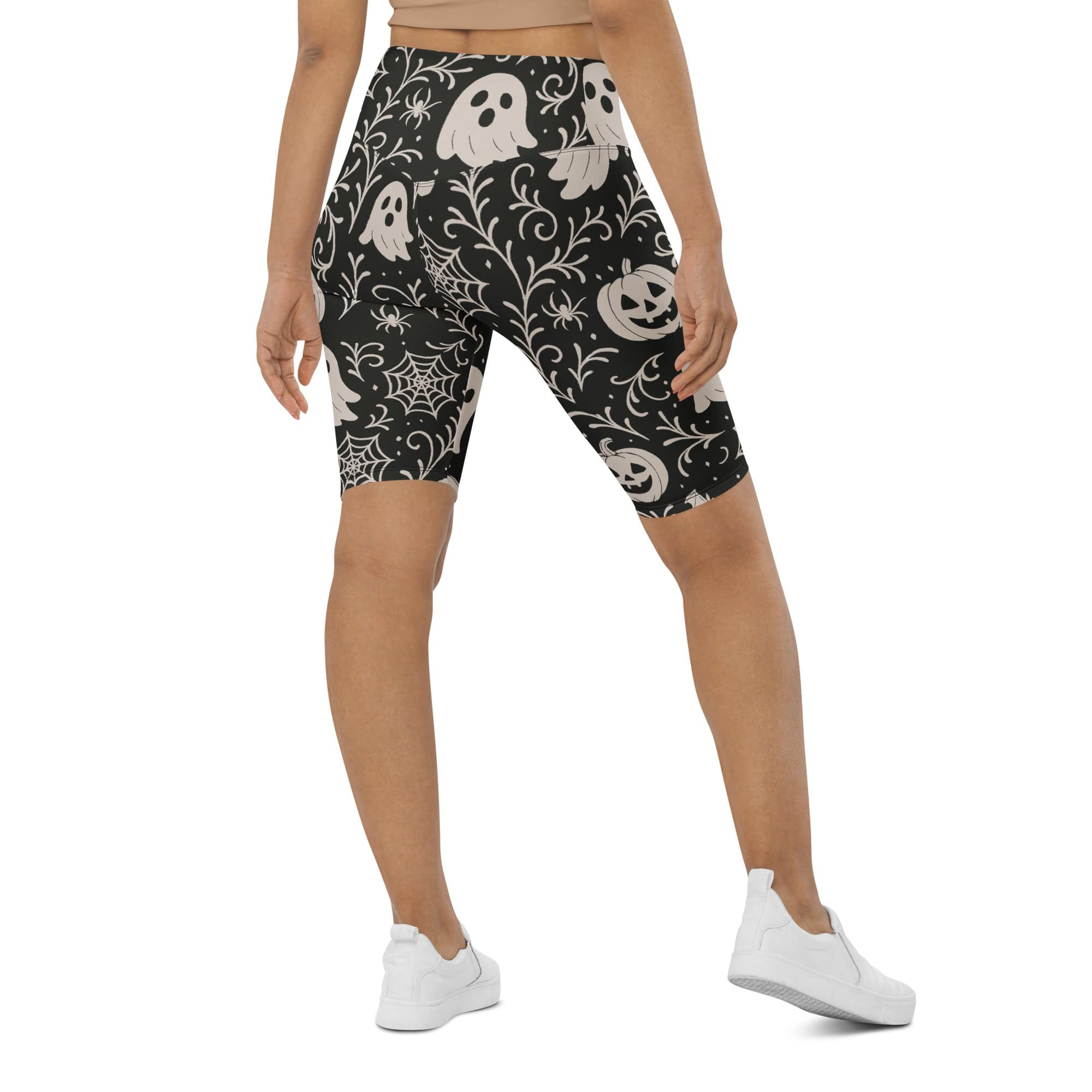 Black & White Halloween Biker Shorts