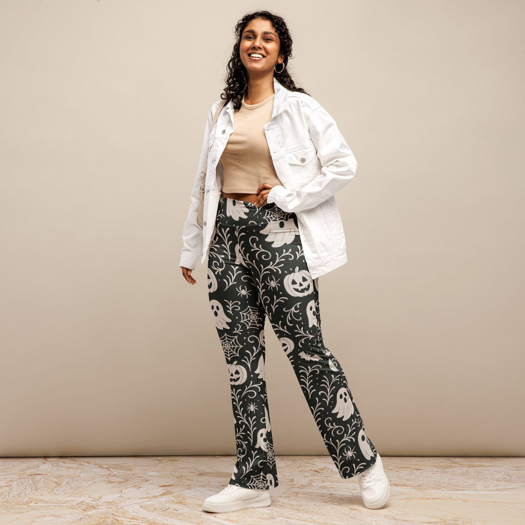 Black & White Halloween Flare Leggings