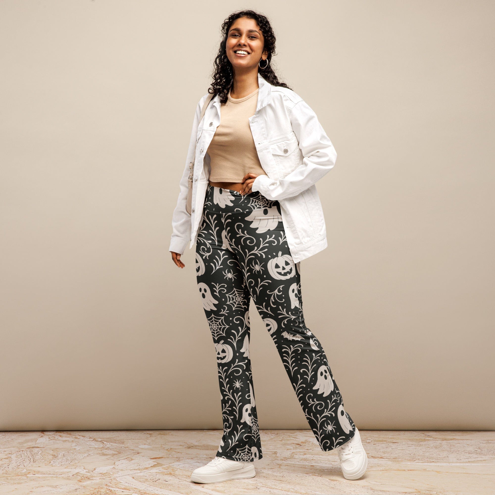 Black & White Halloween Flare Leggings