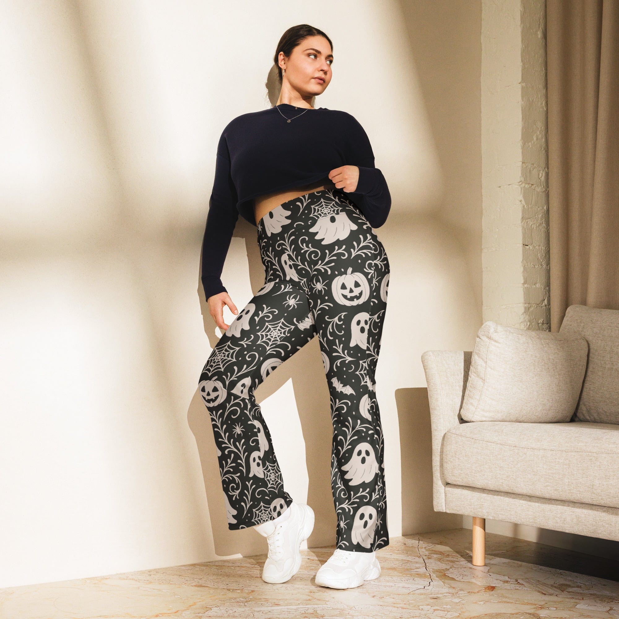 Black & White Halloween Flare Leggings