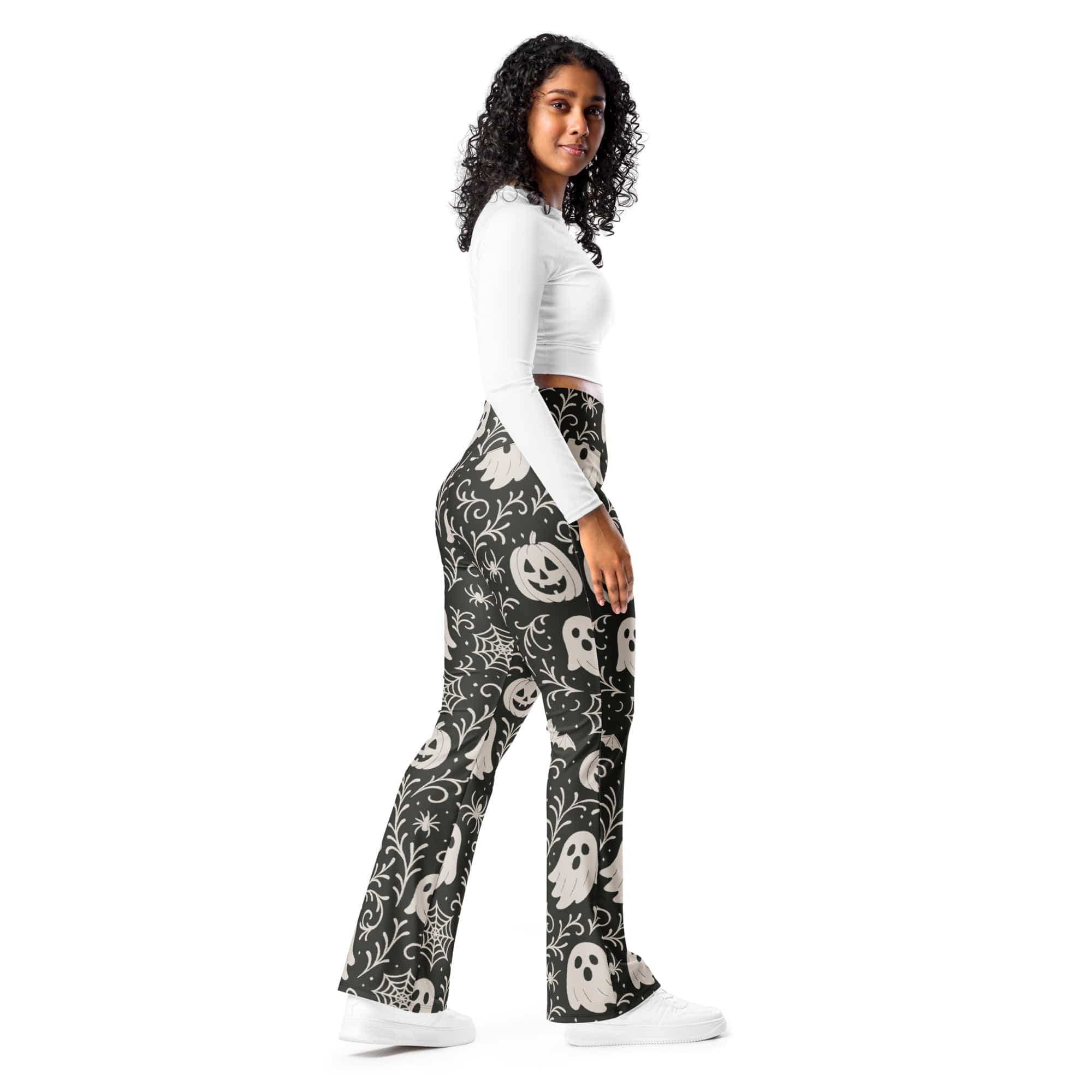 Black & White Halloween Flare Leggings