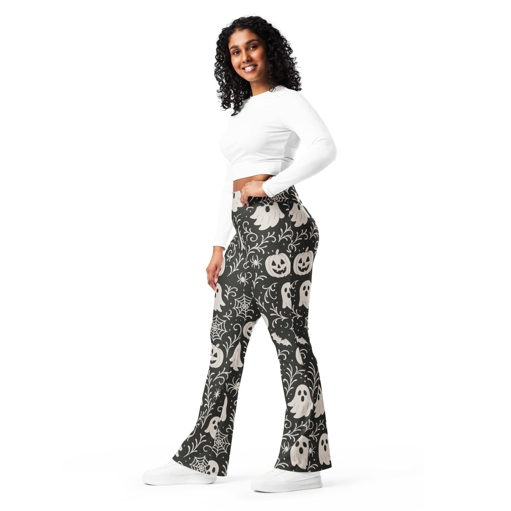 Black & White Halloween Flare Leggings