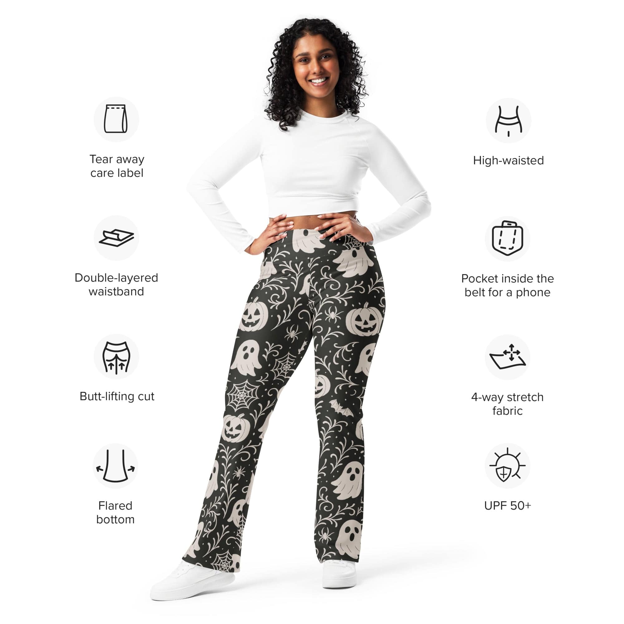 Black & White Halloween Flare Leggings