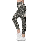 Black & White Halloween Leggings With Pockets