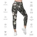 Black & White Halloween Leggings With Pockets
