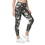 Black & White Halloween Leggings With Pockets