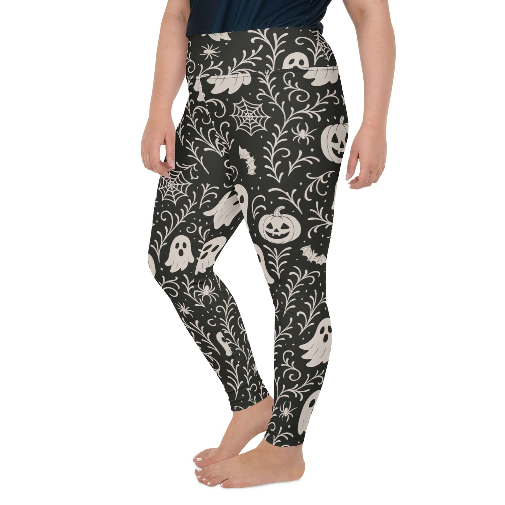 Black & White Halloween Plus Size Leggings
