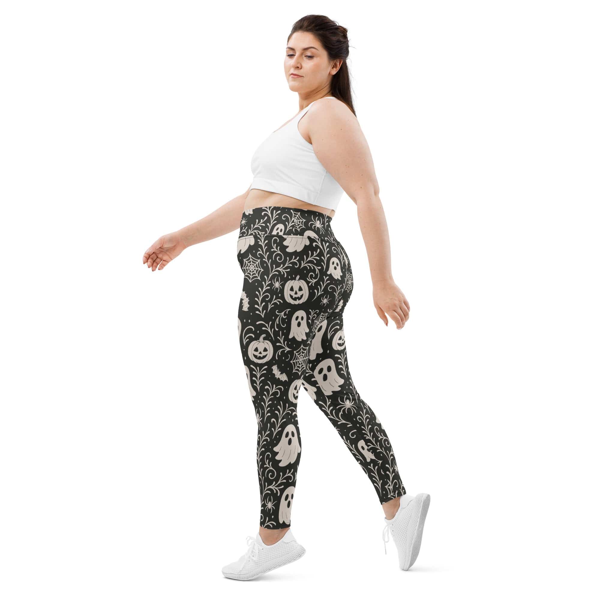 Black & White Halloween Plus Size Leggings