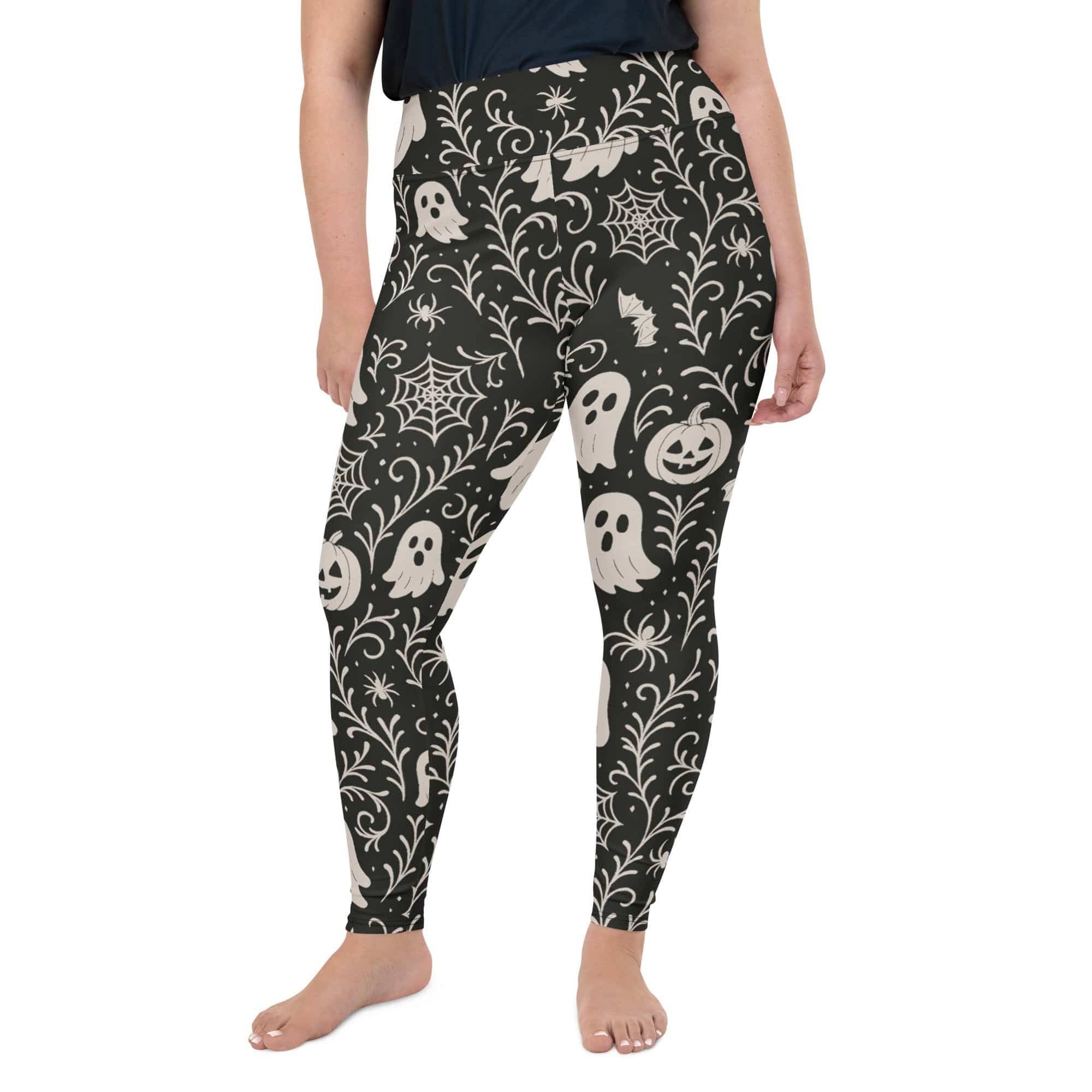 Black & White Halloween Plus Size Leggings