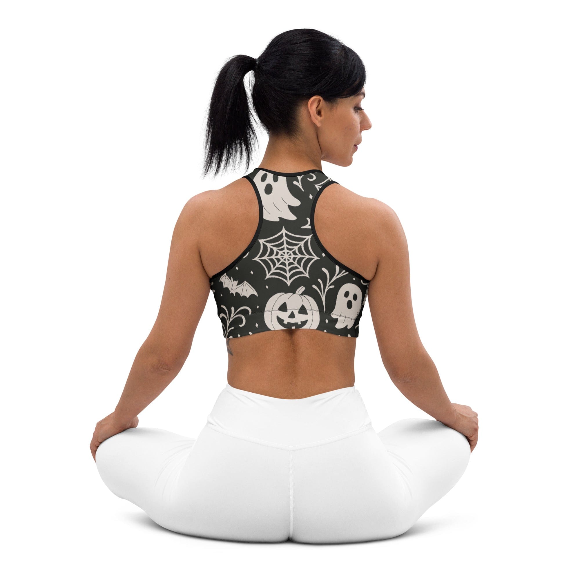 Black & White Halloween Sports Bra