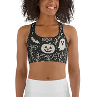 Black & White Halloween Sports Bra