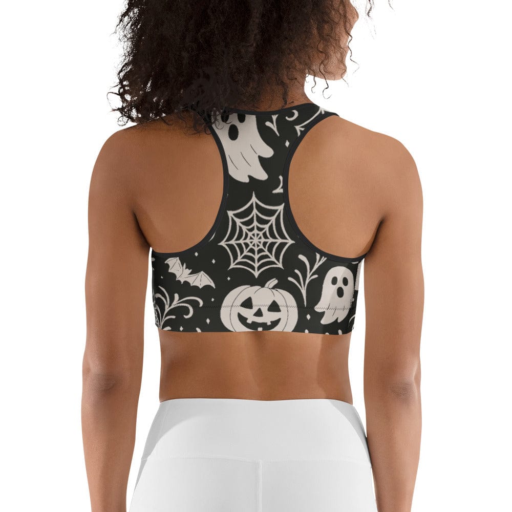 Black & White Halloween Sports Bra