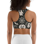 Black & White Halloween Sports Bra