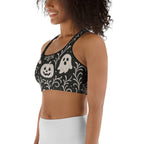 Black & White Halloween Sports Bra