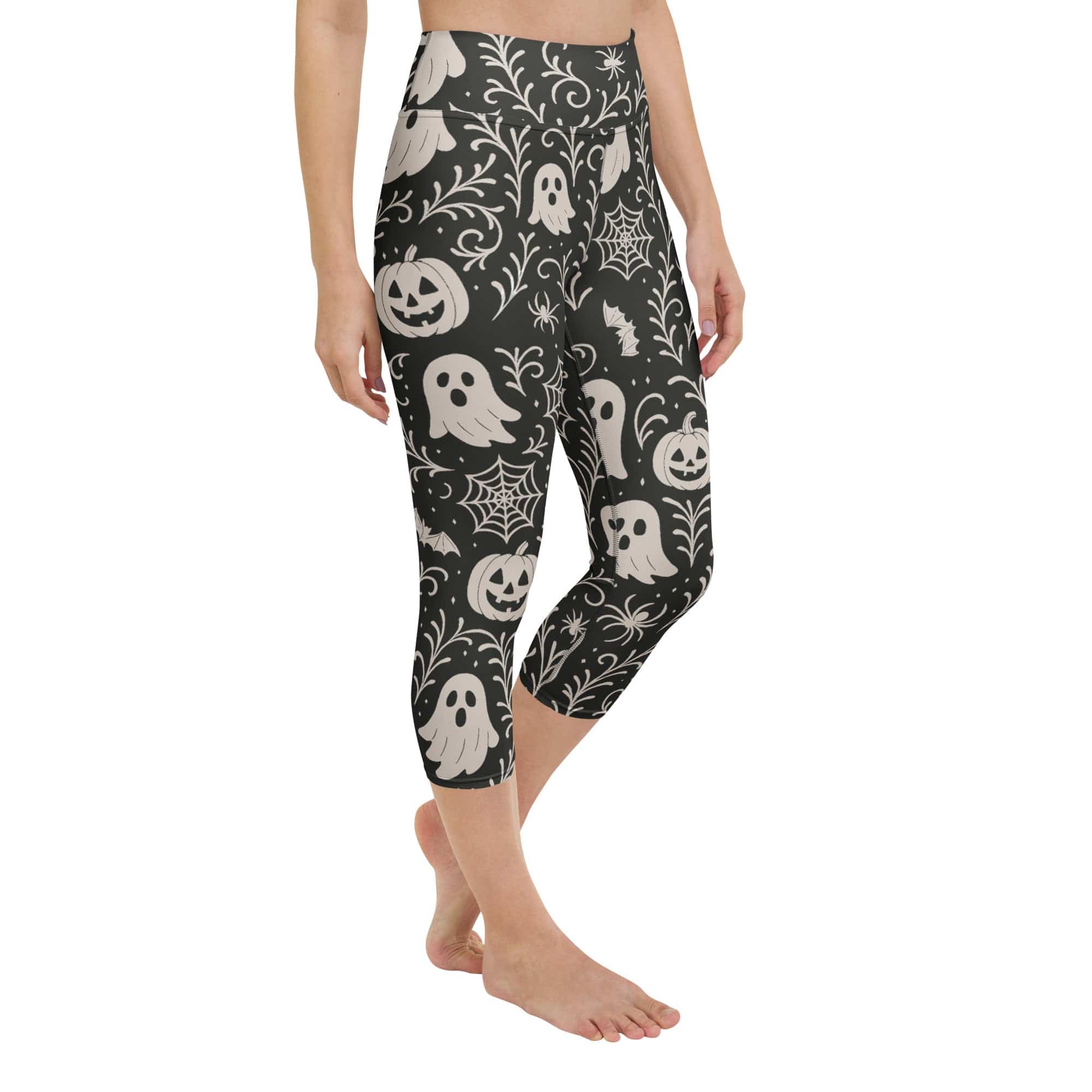 Black & White Halloween Yoga Capris