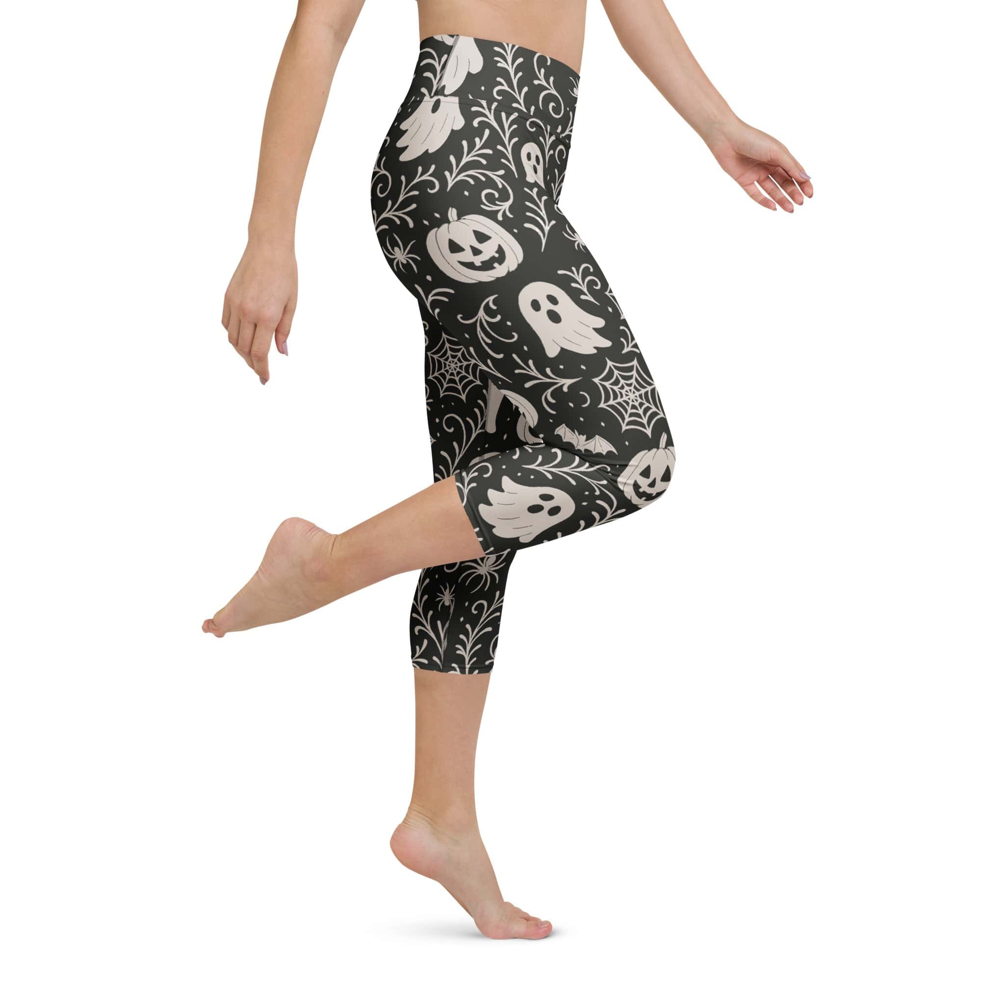 Black & White Halloween Yoga Capris