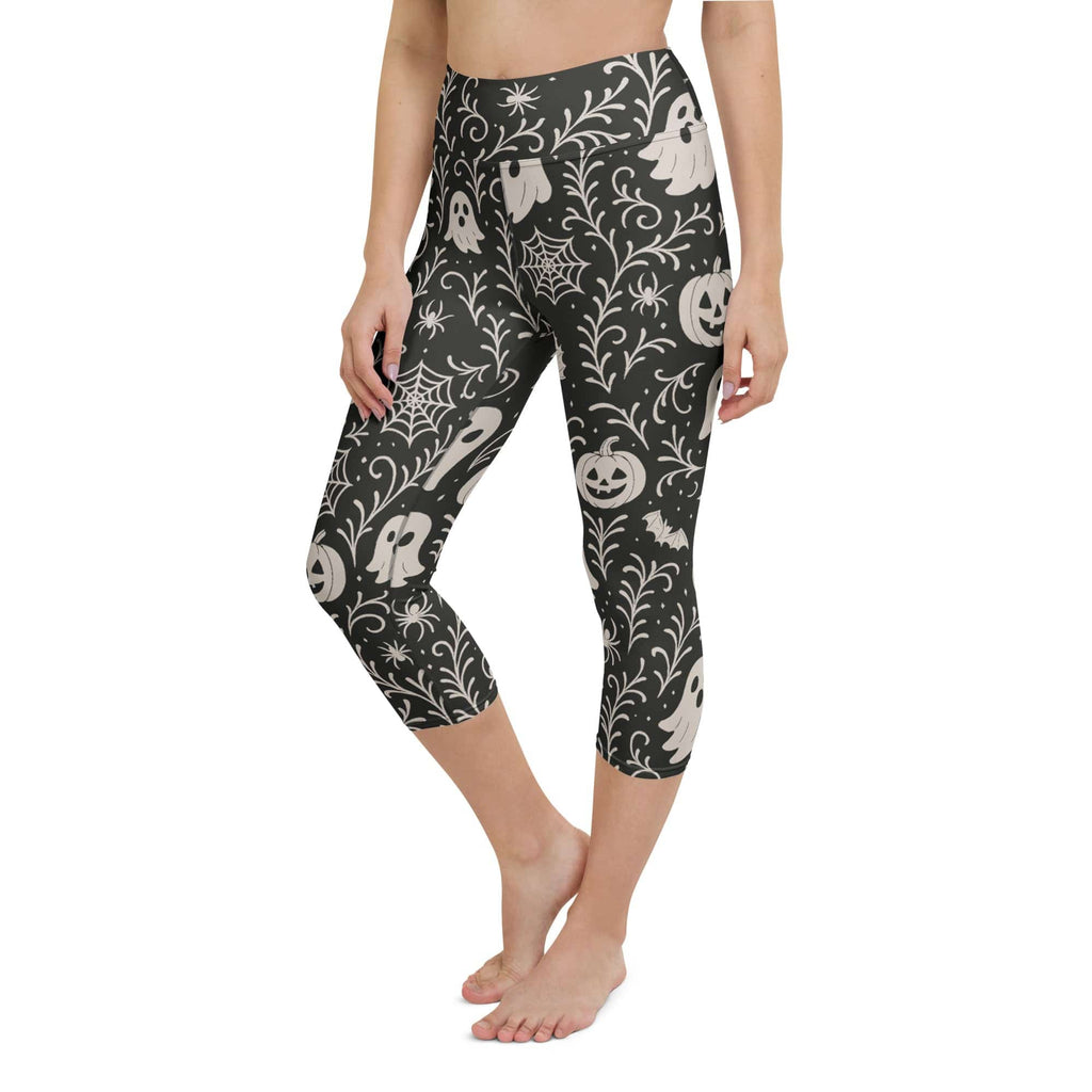 Black & White Halloween Yoga Capris