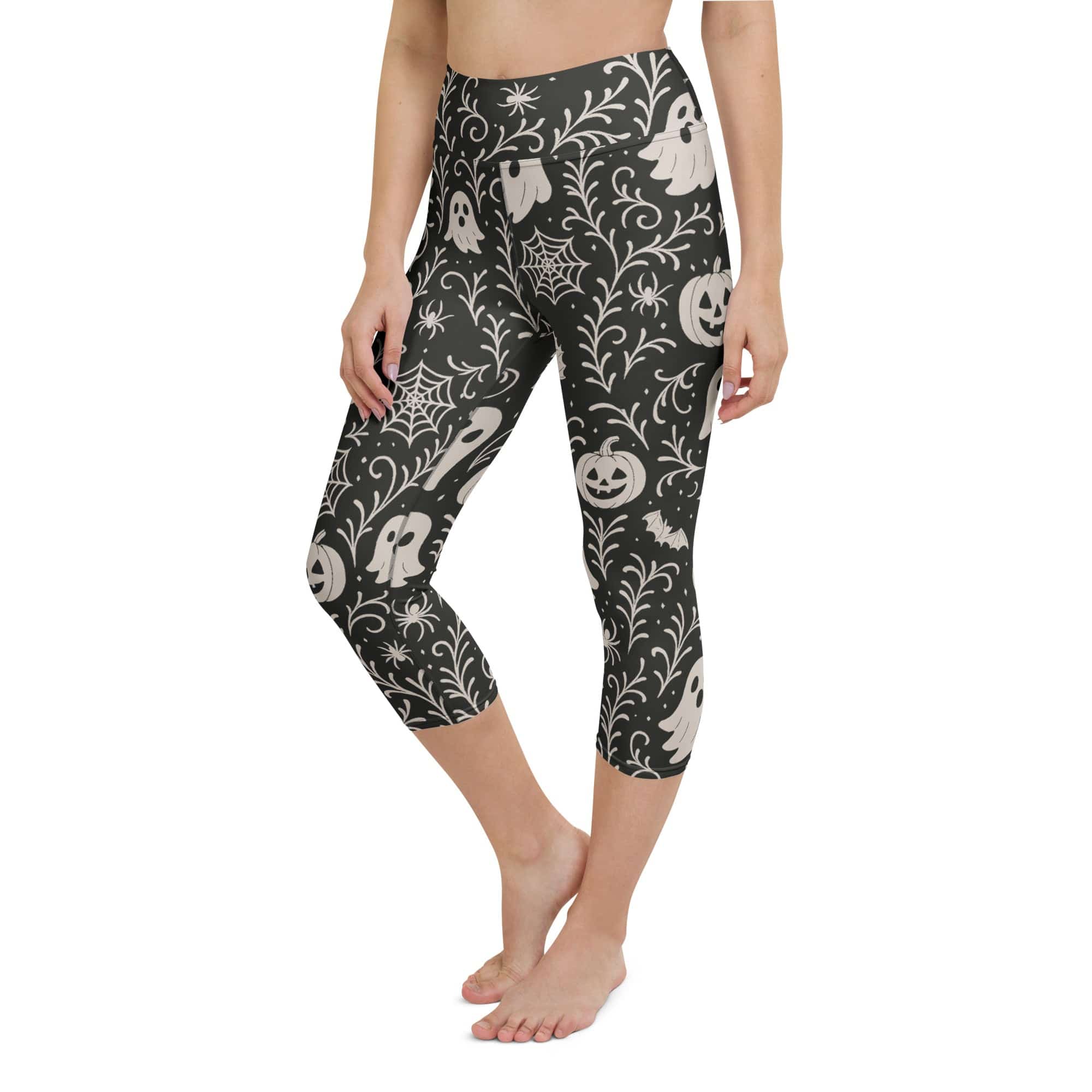 Black & White Halloween Yoga Capris